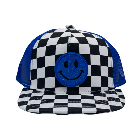 "Blueberry Checkmate" Velcro Trucker Hat - Junior Sized