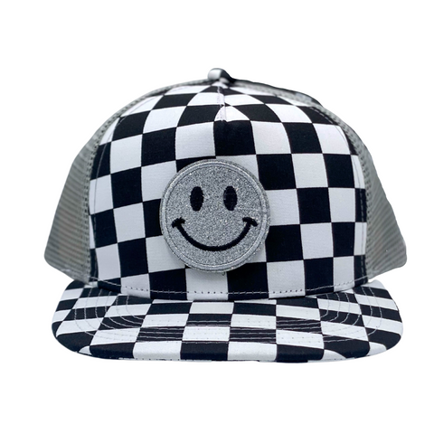 "Silver Checkmate" Velcro Trucker Hat - Junior Sized