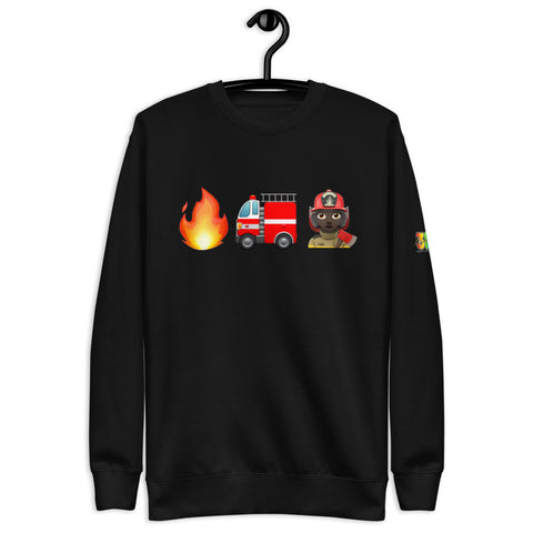 "Firefighter" Adult Sweatshirt - Female, Dark Skin Tone