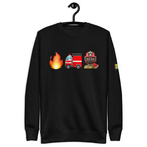 "Firefighter" Adult Sweatshirt - Male, Dark Skin Tone