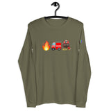 "Firefighter" Adult Long Sleeve T-Shirt - Male, Dark Skin Tone