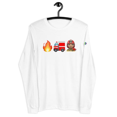 "Firefighter" Adult Long Sleeve T-Shirt - Male, Medium Skin Tone