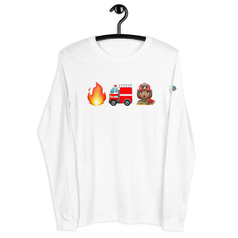 "Firefighter" Adult Long Sleeve T-Shirt - Female, Medium Skin Tone