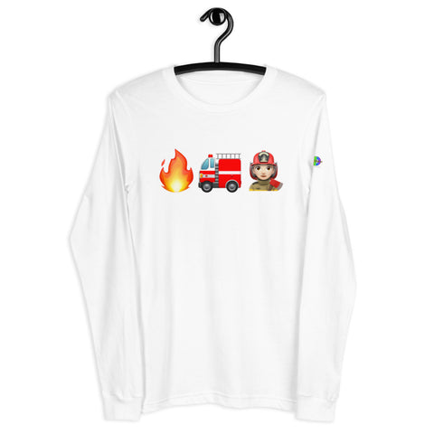 "Firefighter" Adult Long Sleeve T-Shirt - Female, Fair Skin Tone