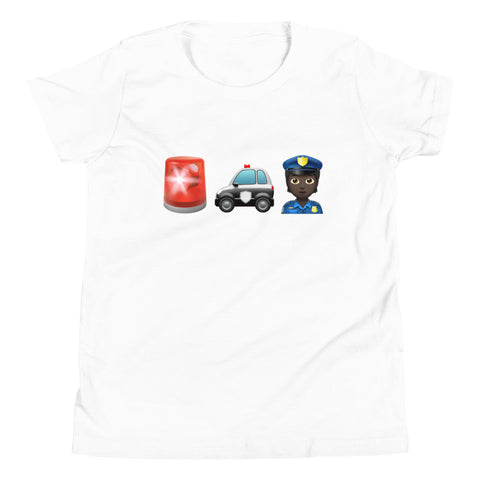 "Police Officer" Junior T-Shirt - Girl, Dark Skin Tone